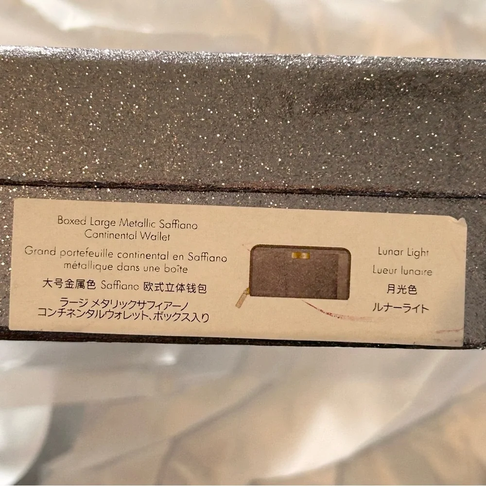 Kate Spade ♠️ Kenzie Boxed Metallic Large Continental Wallet in Lunar Light - Picture 8 of 11